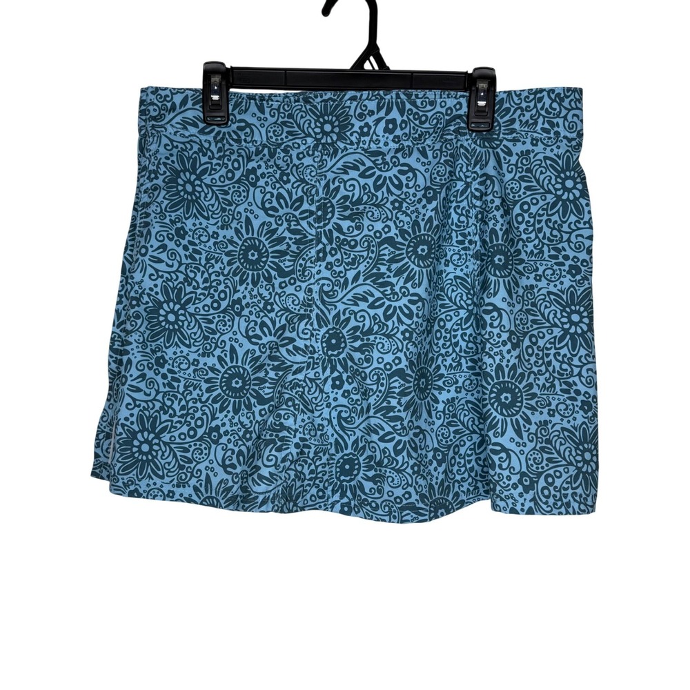RipSkirt Women's Blue Floral Print Skirt with Pockets adjustable waist Size L - Picture 2 of 7